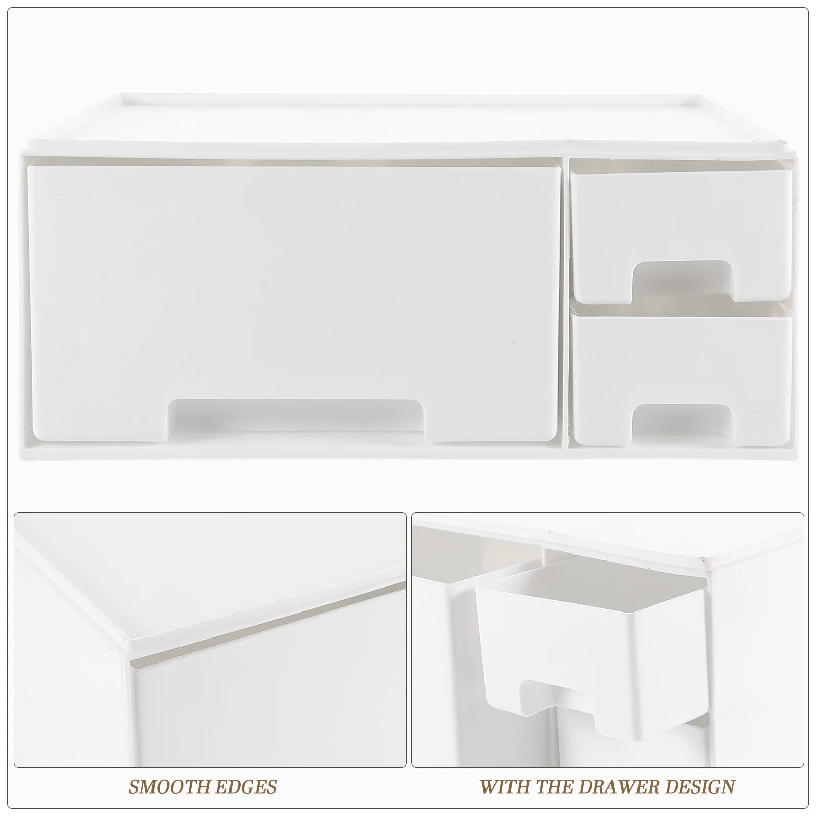 

Computer Monitor Stand 1 White Plastic Abs Storage Box with Drawer for Desk Riser Laptop Organizer Elevated Screen Shelf