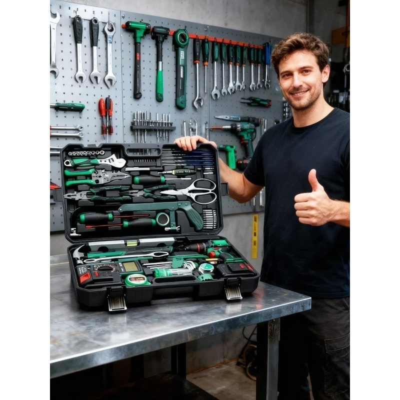 Industrial brushless lithium electric drill toolbox set full set of household electricians multi-functional hardware auto repair