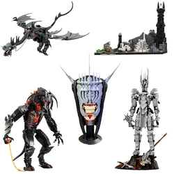 MOC Rings Movie Sauron Building Block Sets Balrog of Moria Bricks Ringwraiths The Fell Beast Assembly Toys Kids Birthday Gifts