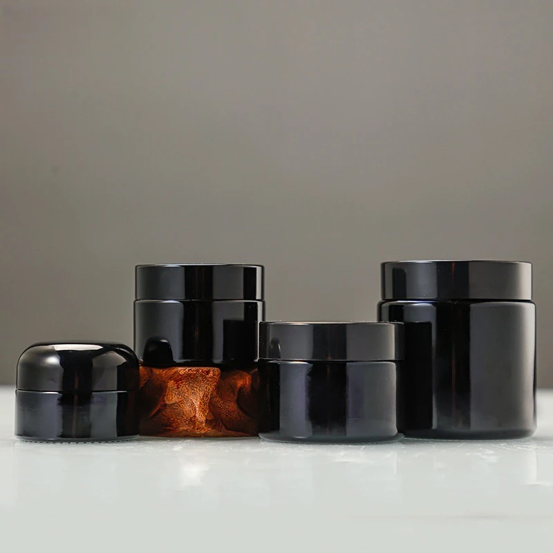 Черная-стеклянная-косметическая-банка-20г-30г-50г-100г-герметичный-контейнер-для-крема-для-лица-многоразовый-флакон-для-бальзама-для-глаз