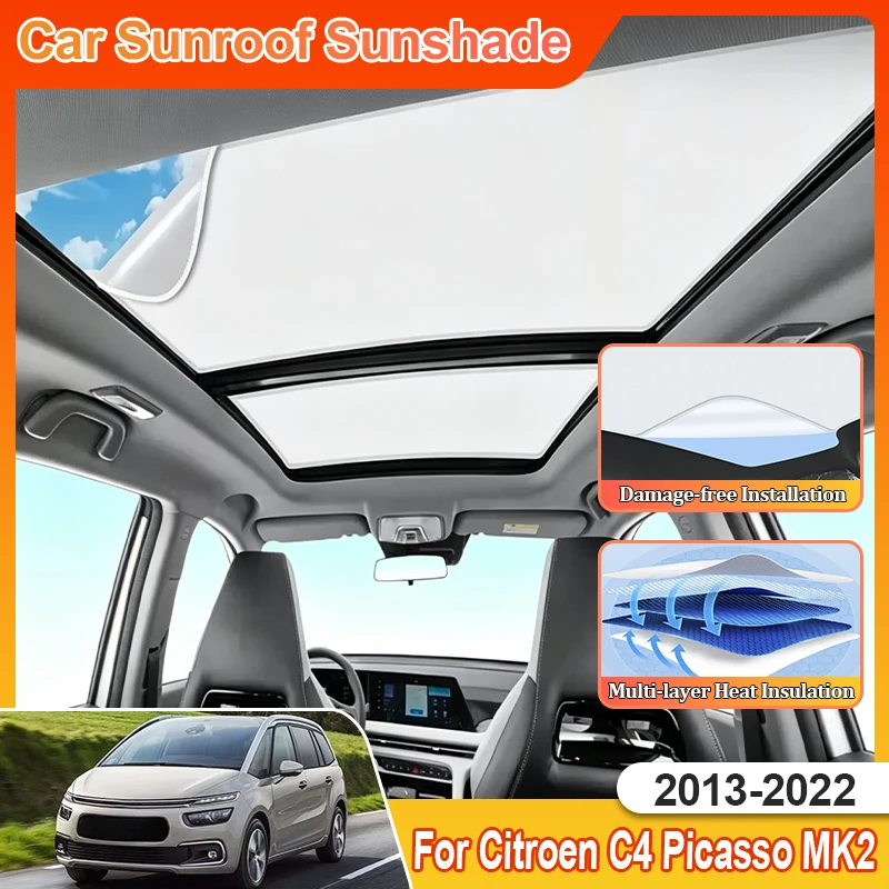 

For Citroen C4 Picasso 2015 MK2 Accessories 2013~2022 Panoramic Sunshade Electrostatic Adsorption Sunroof Car Vehicle sunshade
