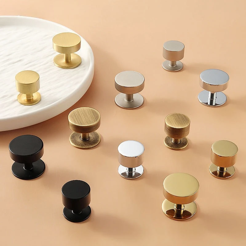 

Round with Base Knobs for Furniture Solid Brass Knobs and Handles for Drawers Kitchen Cabinet Drawer Door Knob Home Accessories