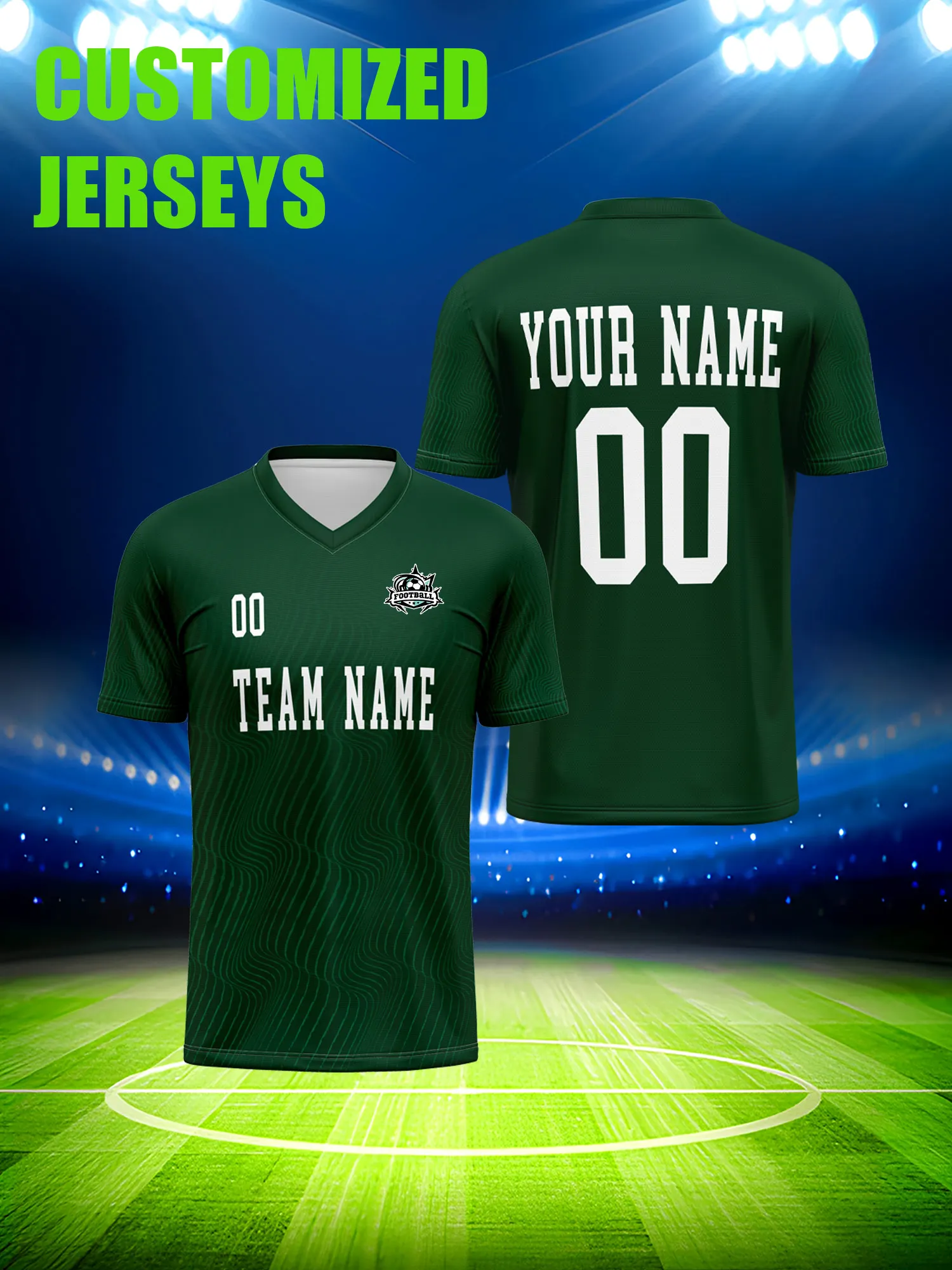 Custom Soccer Jersey With Custom Image, Number And Name, slim relaxed athletic build fit fan uniform