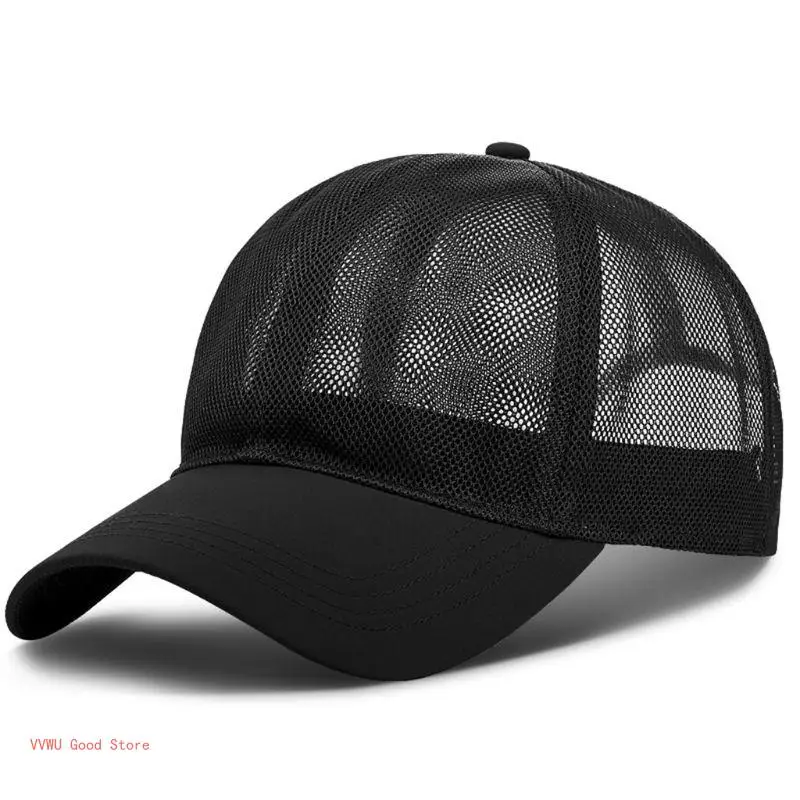 Baseball Unisex Athletic Low Full Mesh Adjustable Solid Color Hat