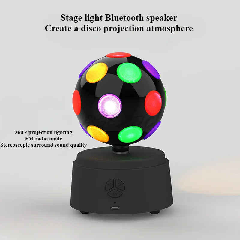 Bluetooth Speaker Disco Stage Rotating Projection Light Sound Mode KTV Disco Magic Ball Bluetooth Speaker