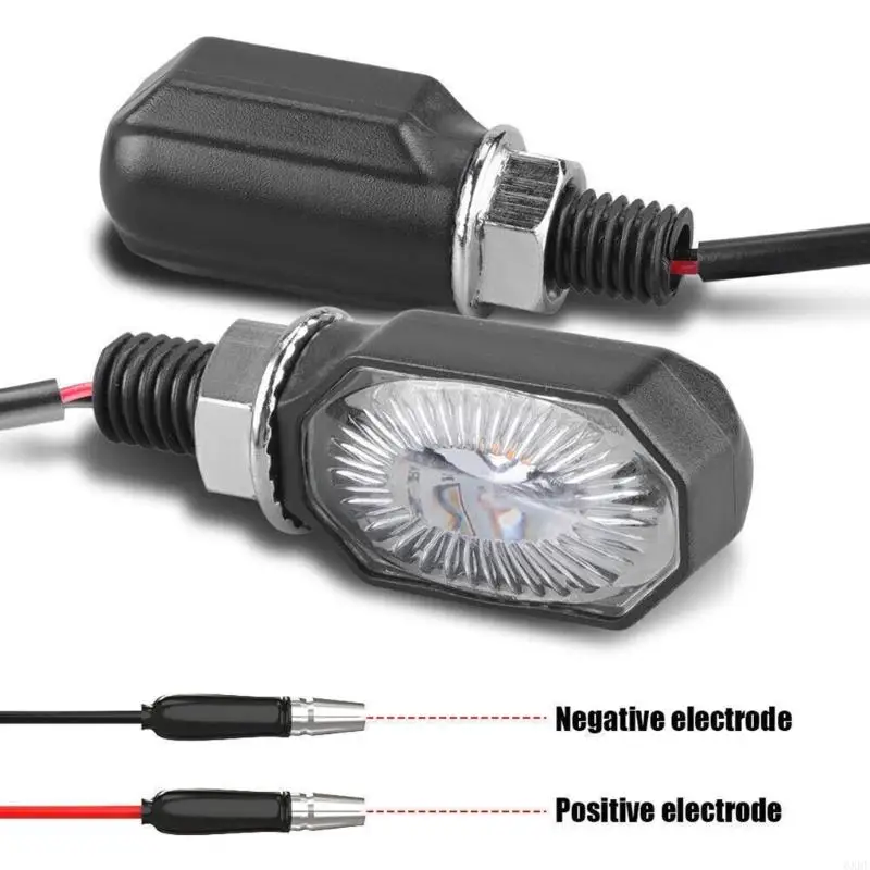 2025 New Pair Motorcycle LED Lights Elliptical Enhanced Visibility Weatherproof Construction Simple DIY Setups