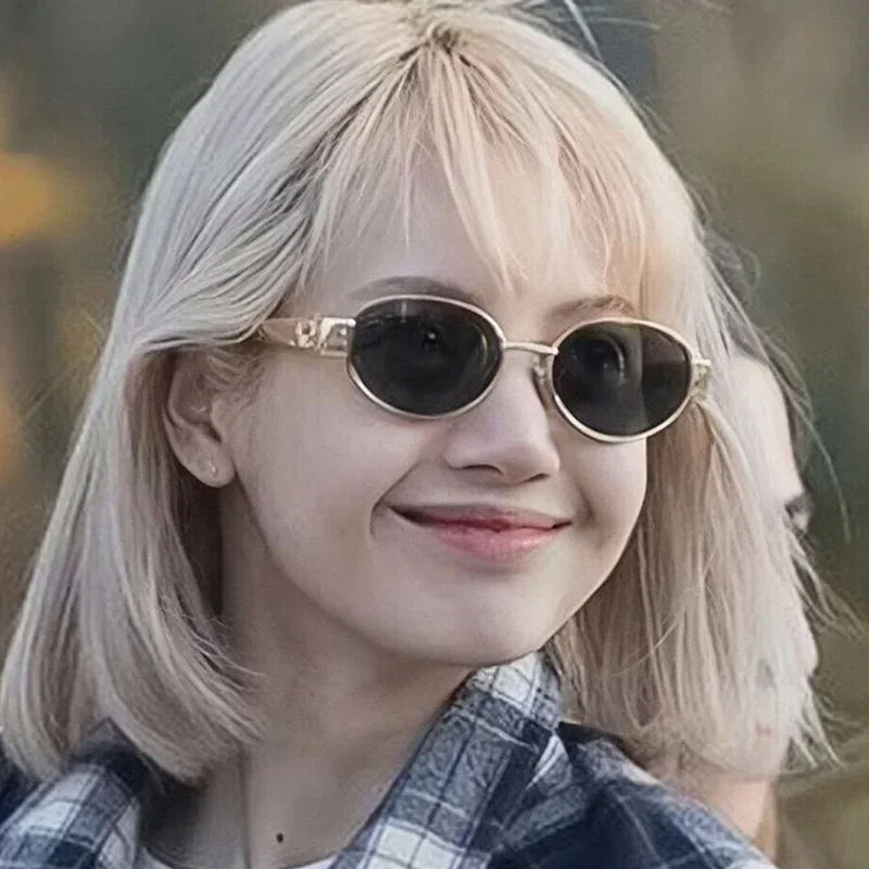 2024 جديد ليزا نفس النمط النظارات الشمسية النسائية البيضاوي الفرنسية الرجعية نمط النظارات الشمسية السيدات الكلاسيكية UV400 واقية من الشمس نظارات الشمس #2