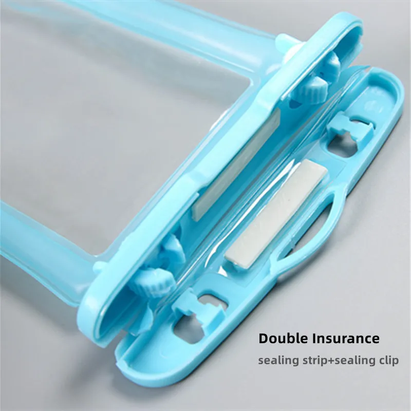 حافظة هاتف شفافة مقاومة للماء في الهواء الطلق مع حبل لهاتف آيفون 16 برو ماكس سامسونج S23 S22 Xiaomi 13 هواوي P30 20 حقيبة مختومة