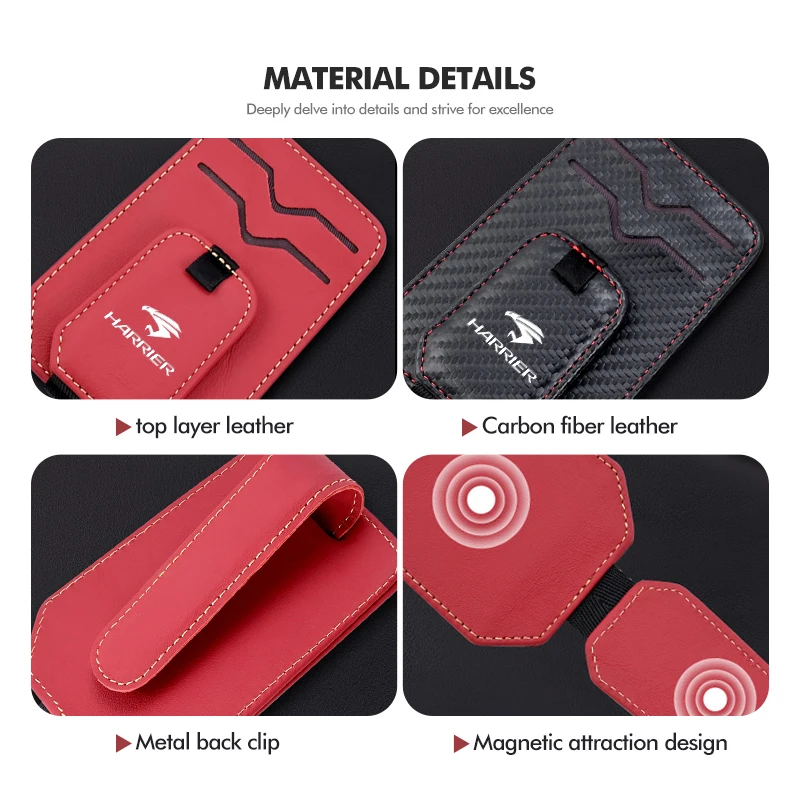 سيارة الشمس قناع نظارات كليب حامل النظارات الجلدية تخزين لتويوتا هارير 30 60 80 XU30 XU60 XU80 2022 2023 #5