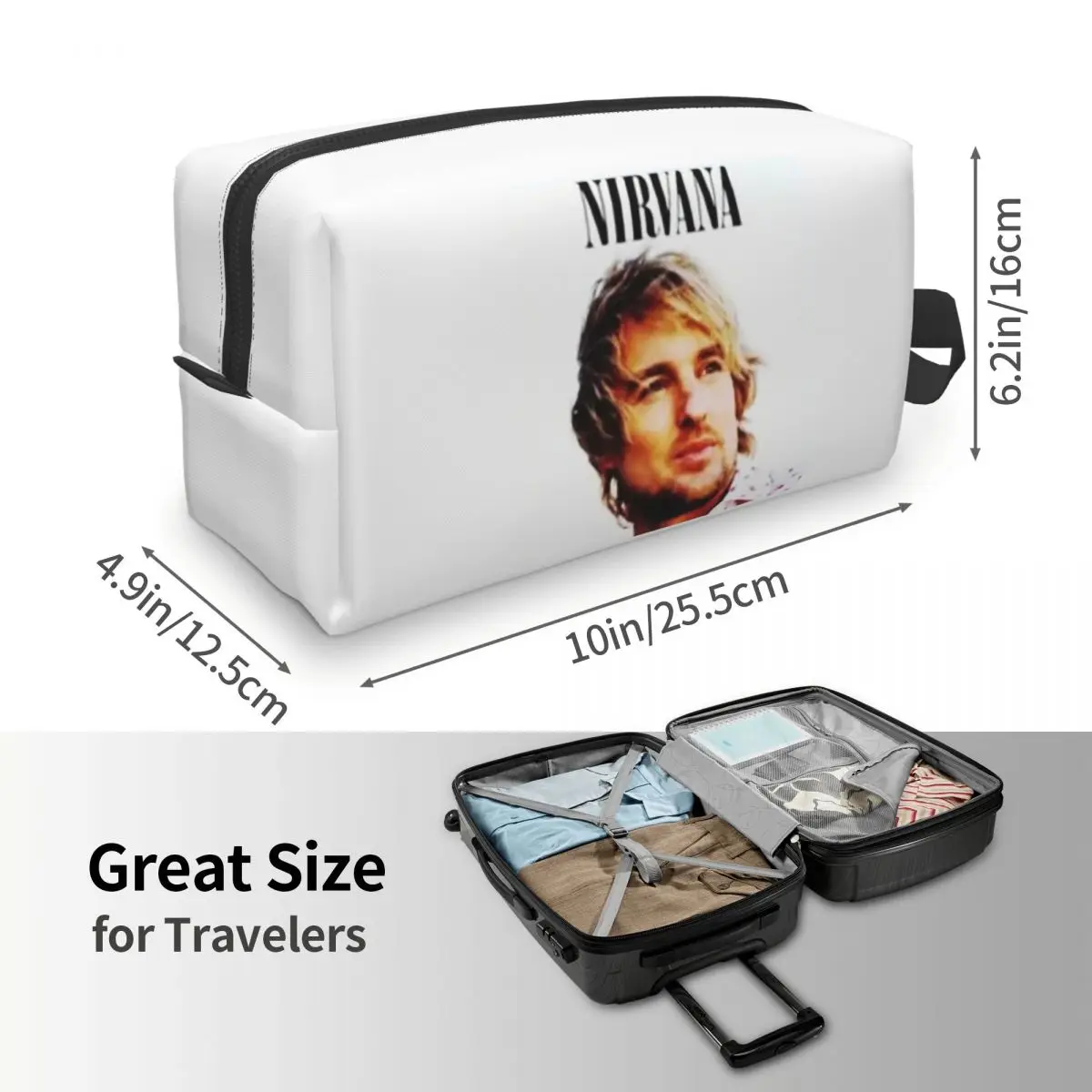 حقيبة مكياج مضحكة من أوين ويلسون، منظم مستحضرات التجميل، مجموعة أدوات التخزين، حقيبة مستحضرات التجميل للنساء، مقلمة للسفر