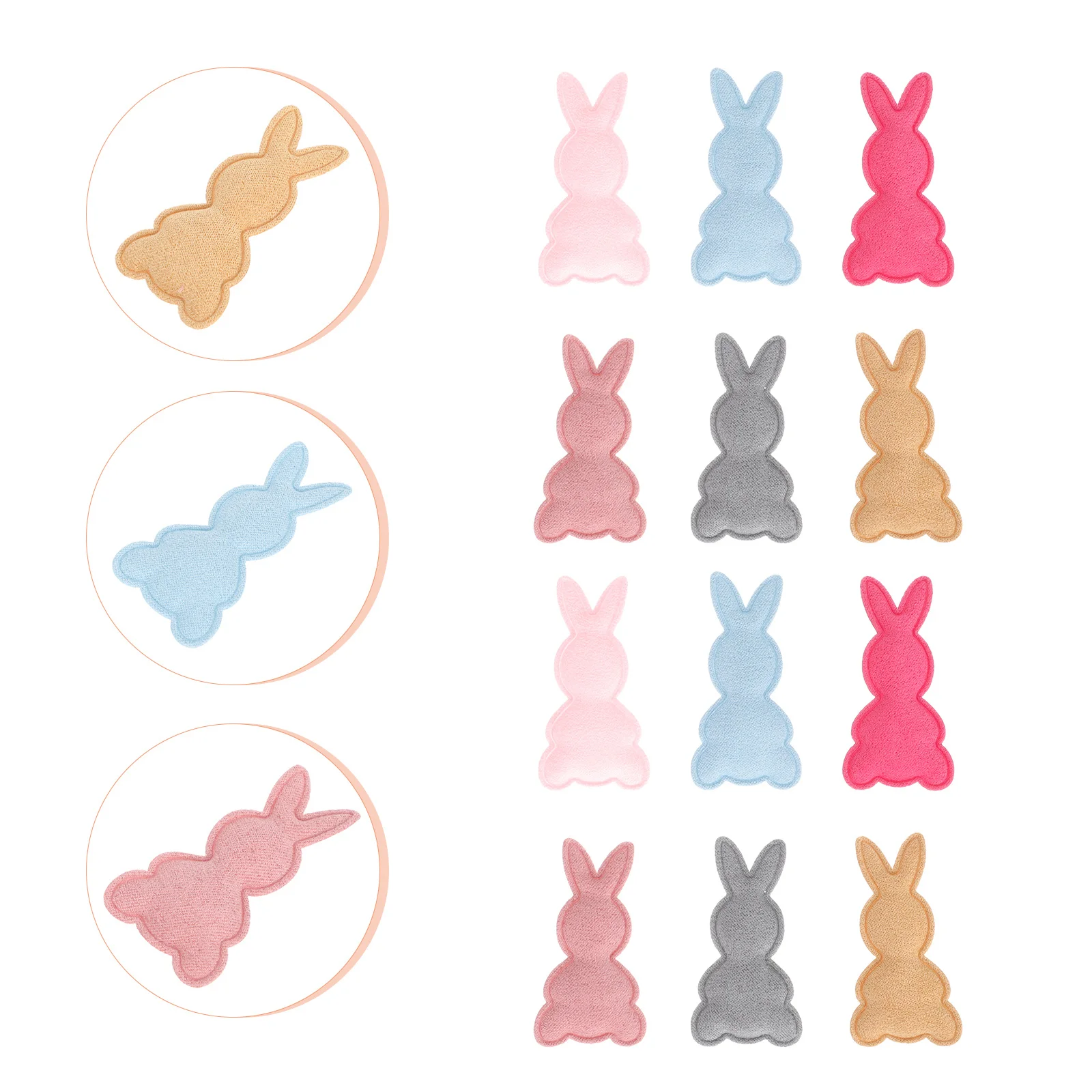 

50 шт., нашивки в форме кролика, тканевый материал, украшения для одежды «сделай сам», брошь-шпилька, ремесла, ремонт, аппликации для одежды