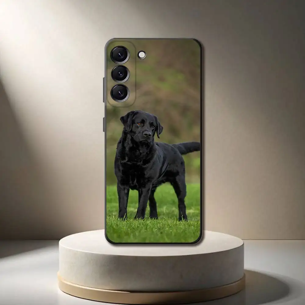 Casing Ponsel Anjing L-labrador untuk Samsung Galaxy A 73,72,51,53,52,71,22,5G,Note,J7,8,9 Sampul Hitam Lembut