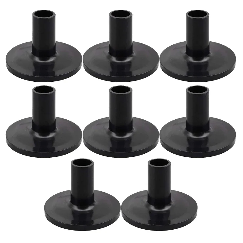 8pcs Cymbal Sleeves Plastic Drum Sleeve Cymbal Stand Sleeves With Flange Base for Percussion Drum Set Parts Black