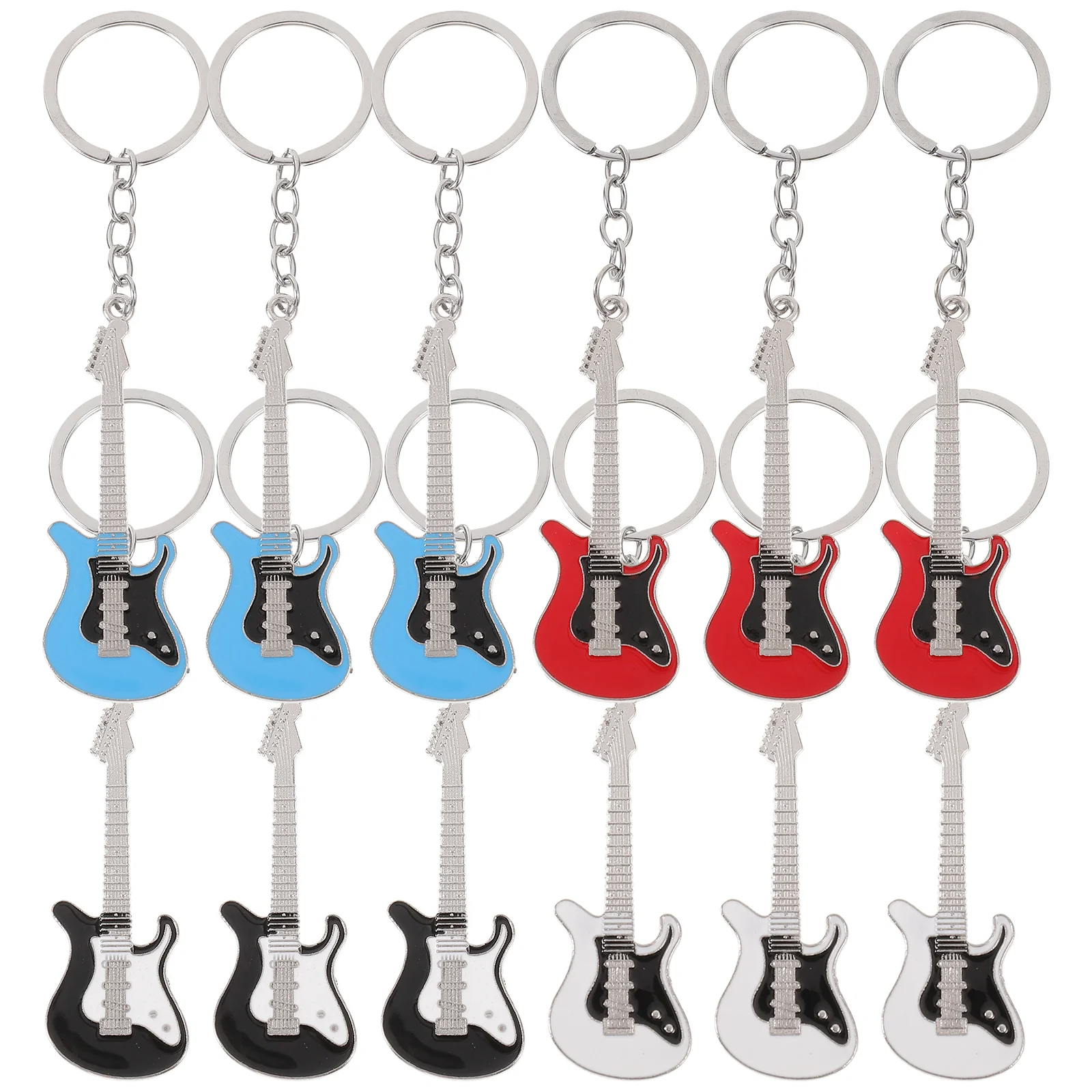 12 Pcs Key Ring Clip Instruments Guitar Hanging Keychain Gift Keyring Man Wallet