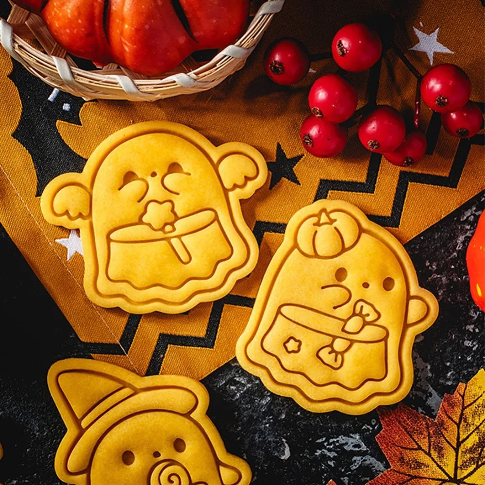 Cute Halloween Ghosts Cookie Mold DIY Stampcookie Cutters Baking Accessories 3