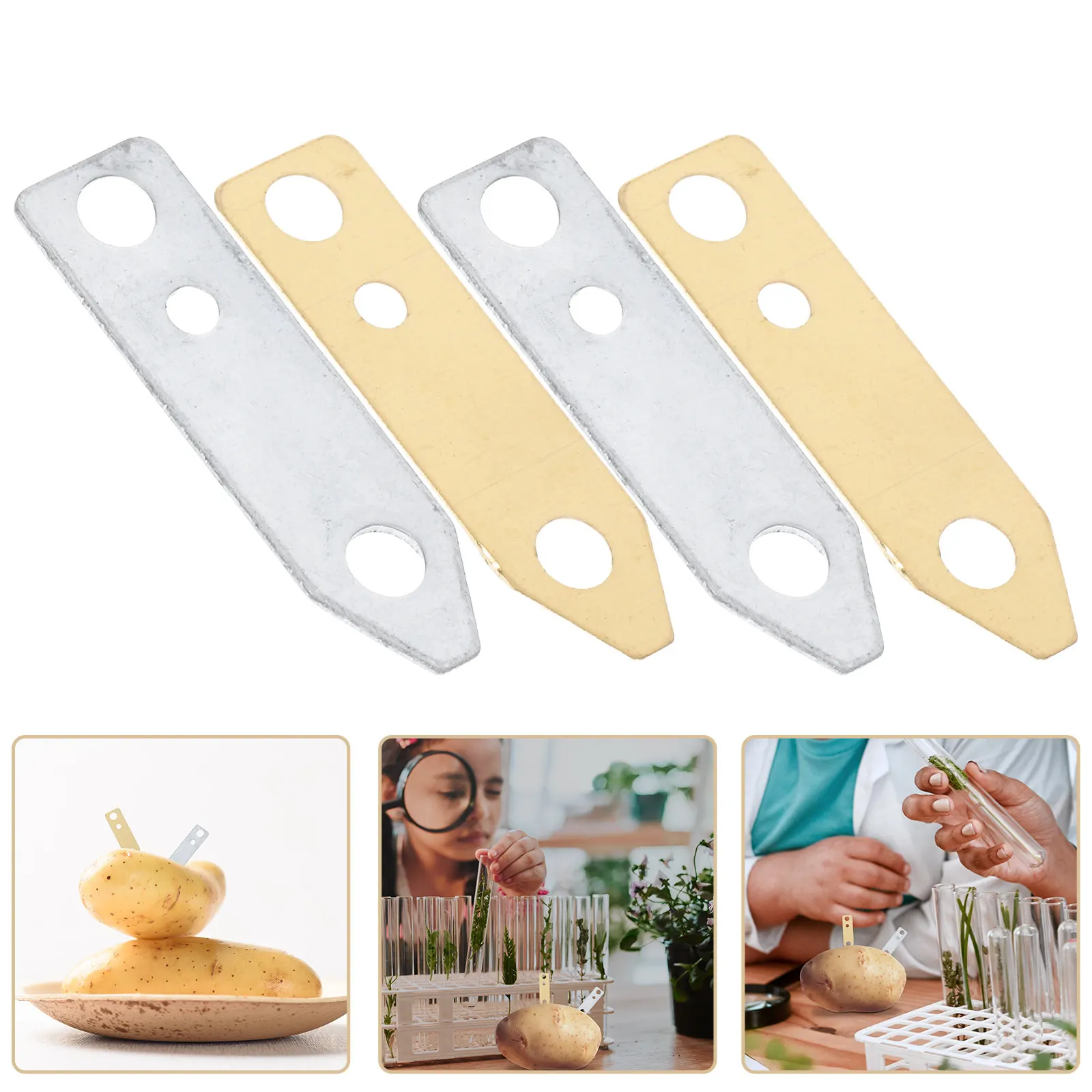 40Pcs Copper Zinc Electrode Strips for DIY Fruit Battery Science Experiments Kit Hands-on Educational