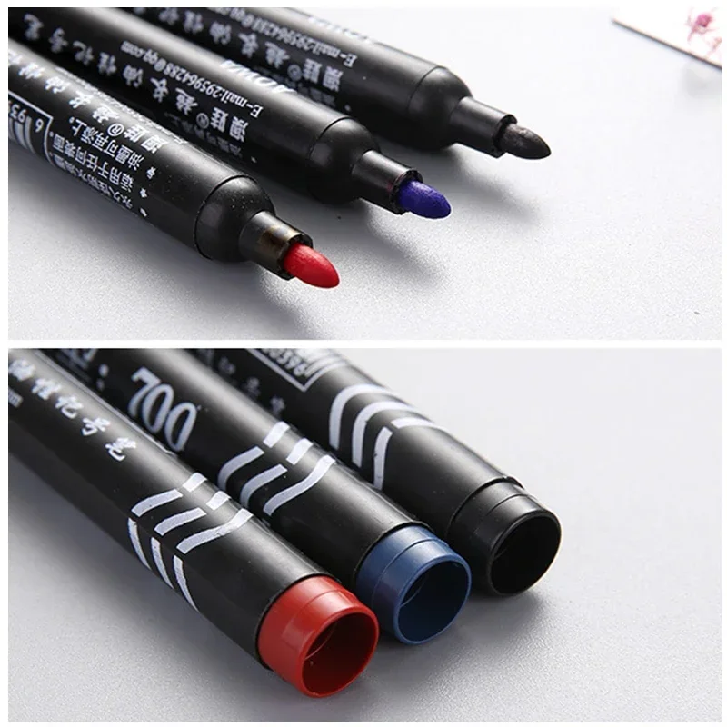 Permanent Marker Pen Fine Point Waterproof Ink Thin Nib Crude Nib Black Blue Red Ink 1.5mm Fine Color Marker Pens