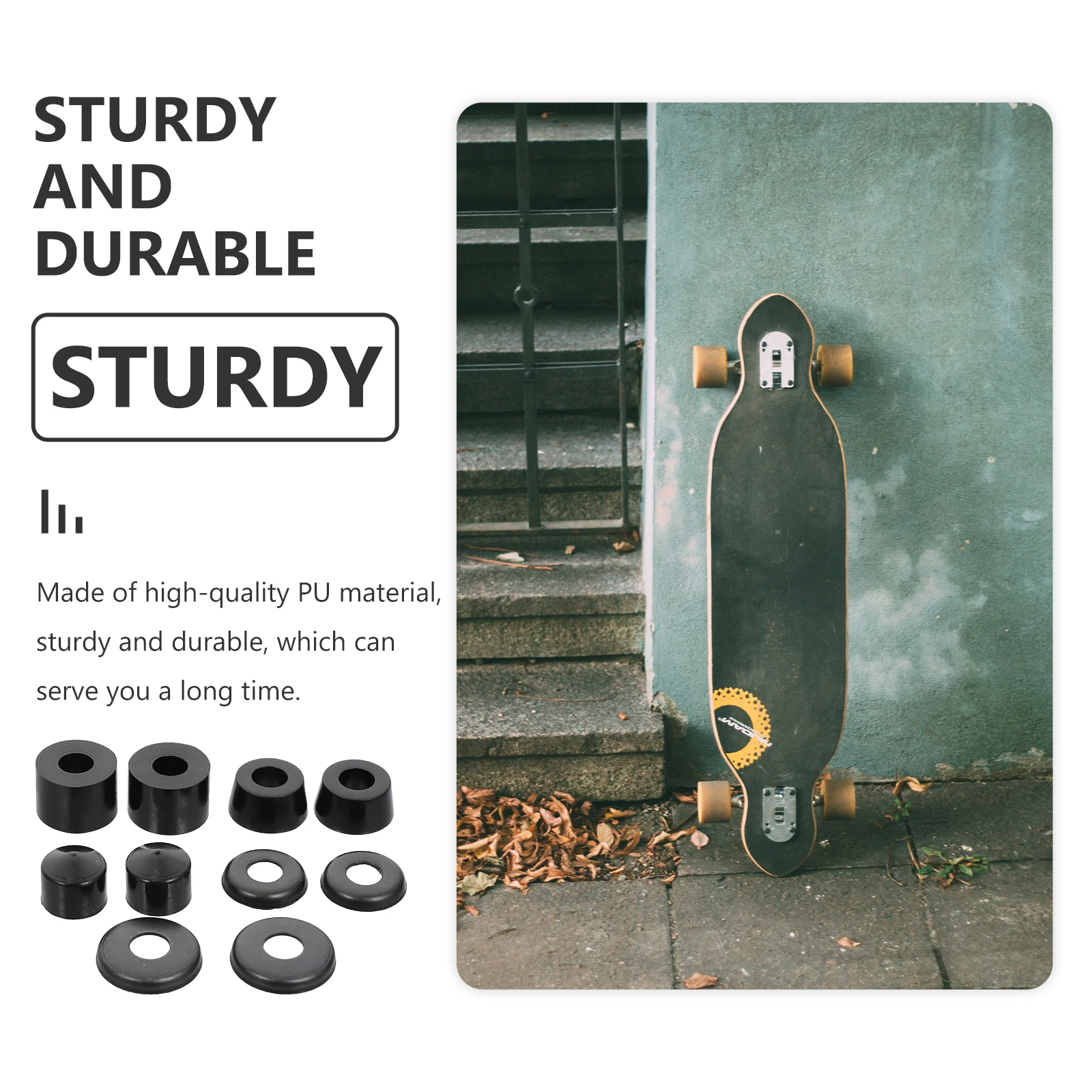 

1Set Skateboard Shockproof Absorber High Elastic PU Cushions Durable Skateboard Truck Bushing Replacement Longboard Accessories