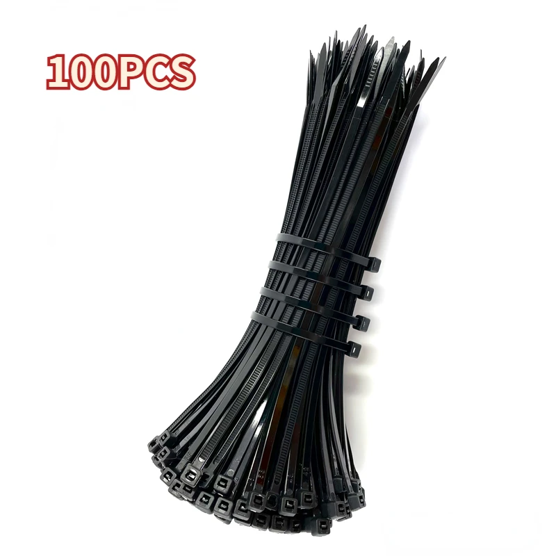 Self-locking Plastic Nylon Tie 100 PCS Black 5X300cable  Fastening Ring3X200 Cable Tie