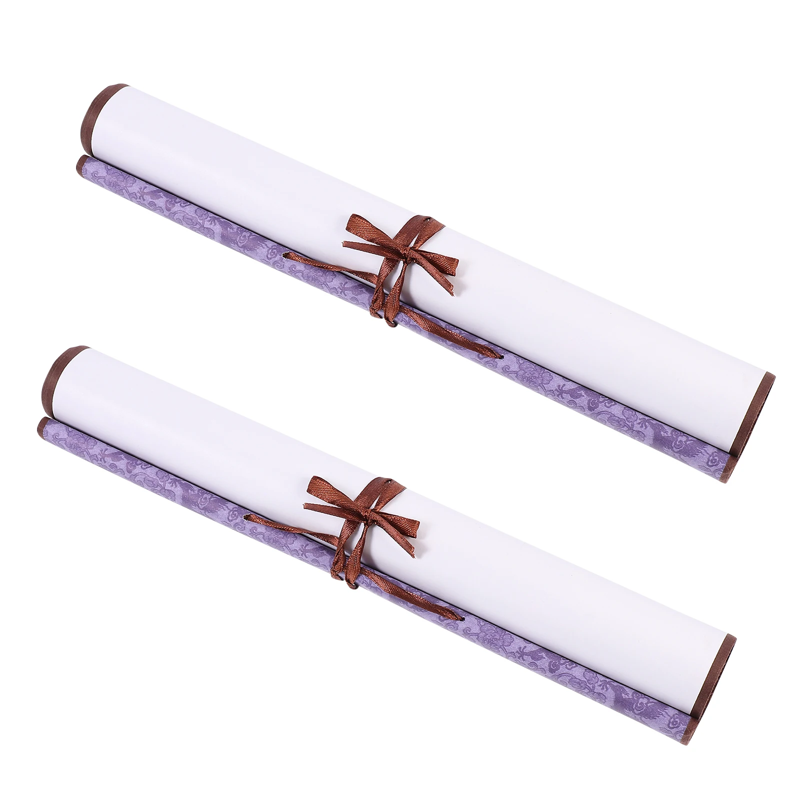 

2pcs Blank Chinese Scroll Paper For Calligraphy Painting Kids Craft With Wood Rods Handicraft Supplies