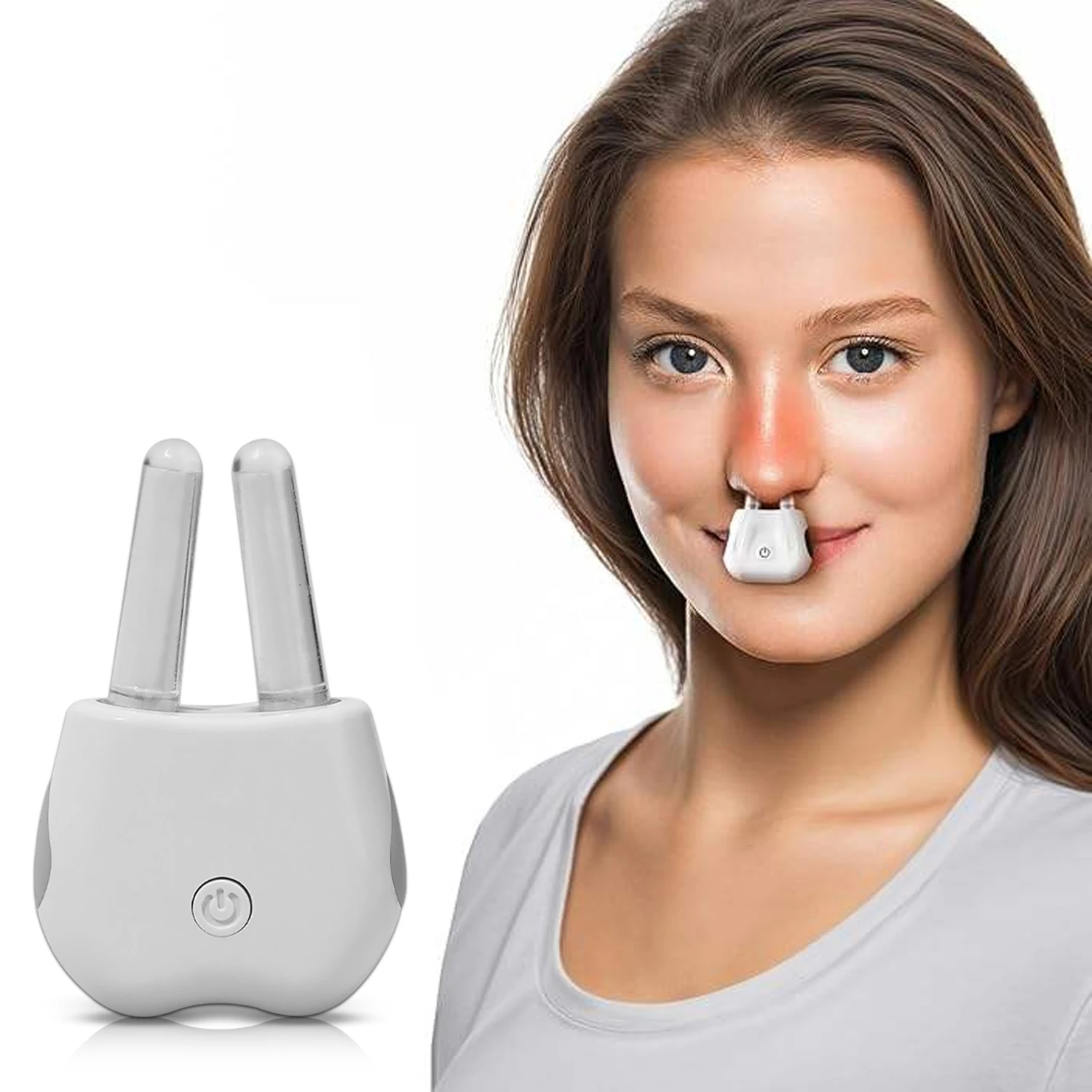 Appareil de photothérapie nasale intelligent, base de désinfection UV double, thérapie par lumière rouge et infrarouge pour le soin de la rhinite chronique/des démangeaisons/du nez qui coule