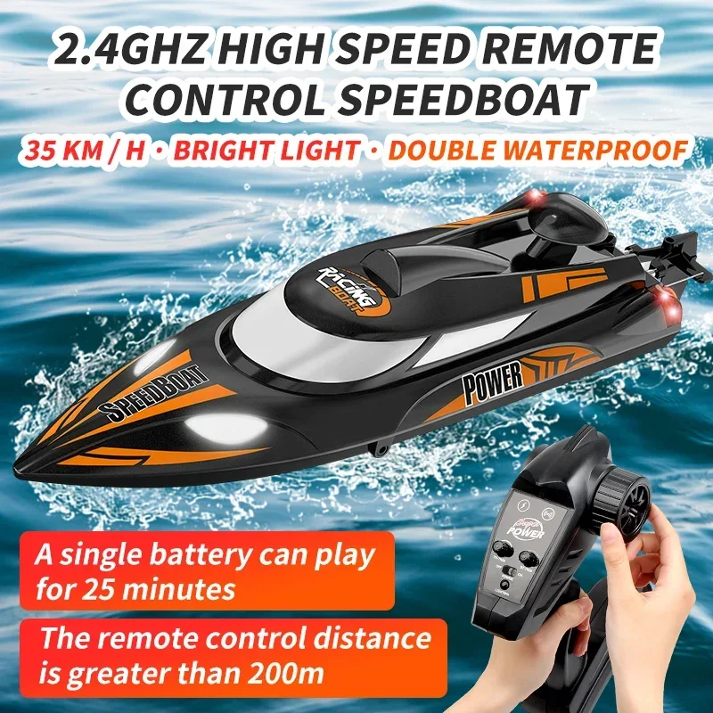 

HJ810B remote control Boat for children packaged adult water toys high speed 35 km/h rc ship high rc speed boat