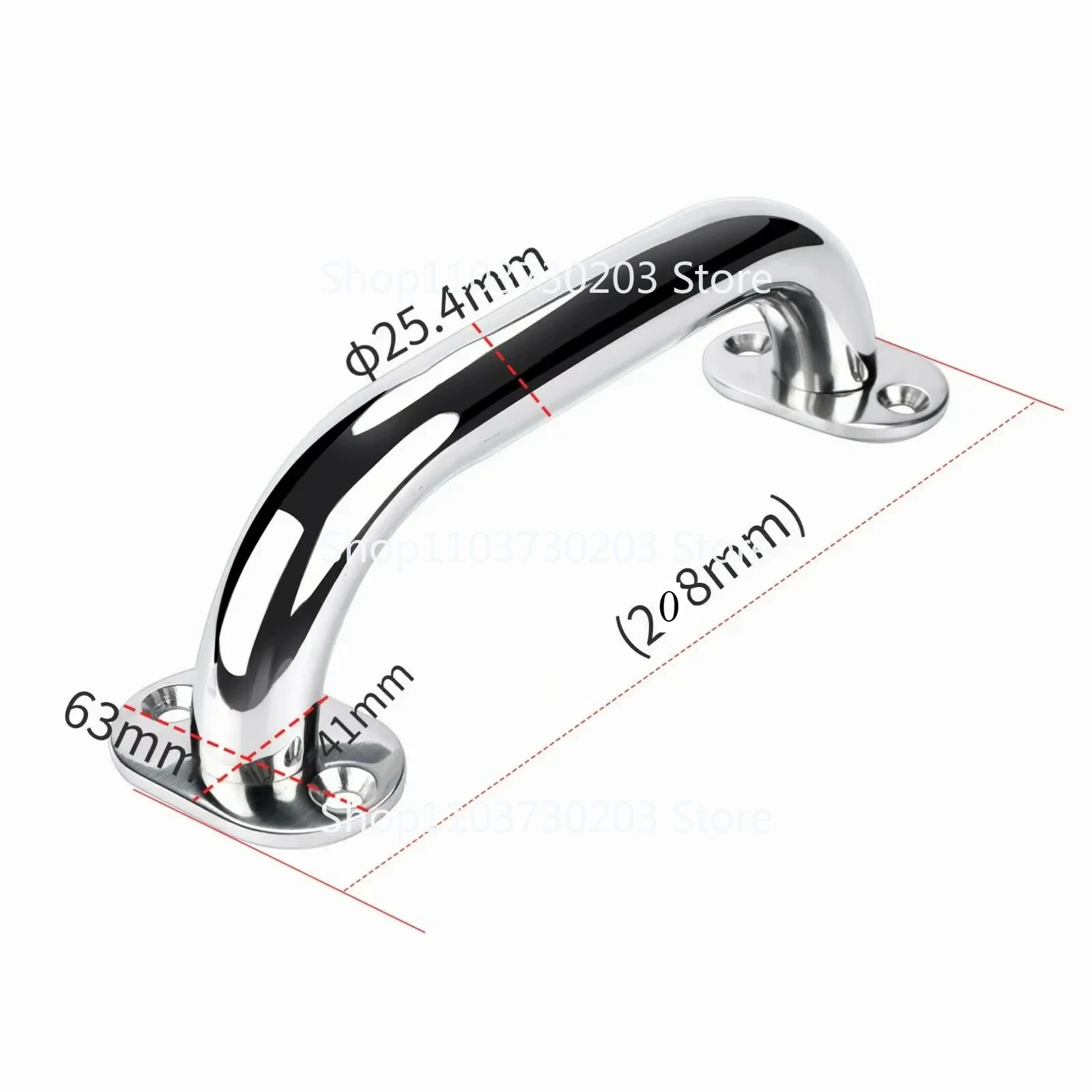 high-quality Stainless Steel 8“ 12“ 16” Grab Handle Handrail Polished Boat / RV / Bath Boat Accessories Marine