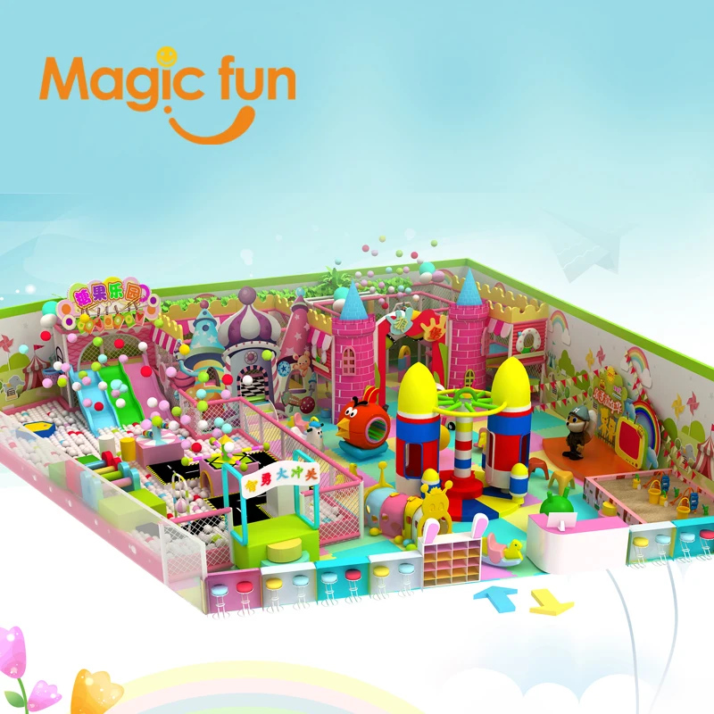 Jungle theme indoor playground gym giochi per bambini giocattoli ball pits slide soft play equipment