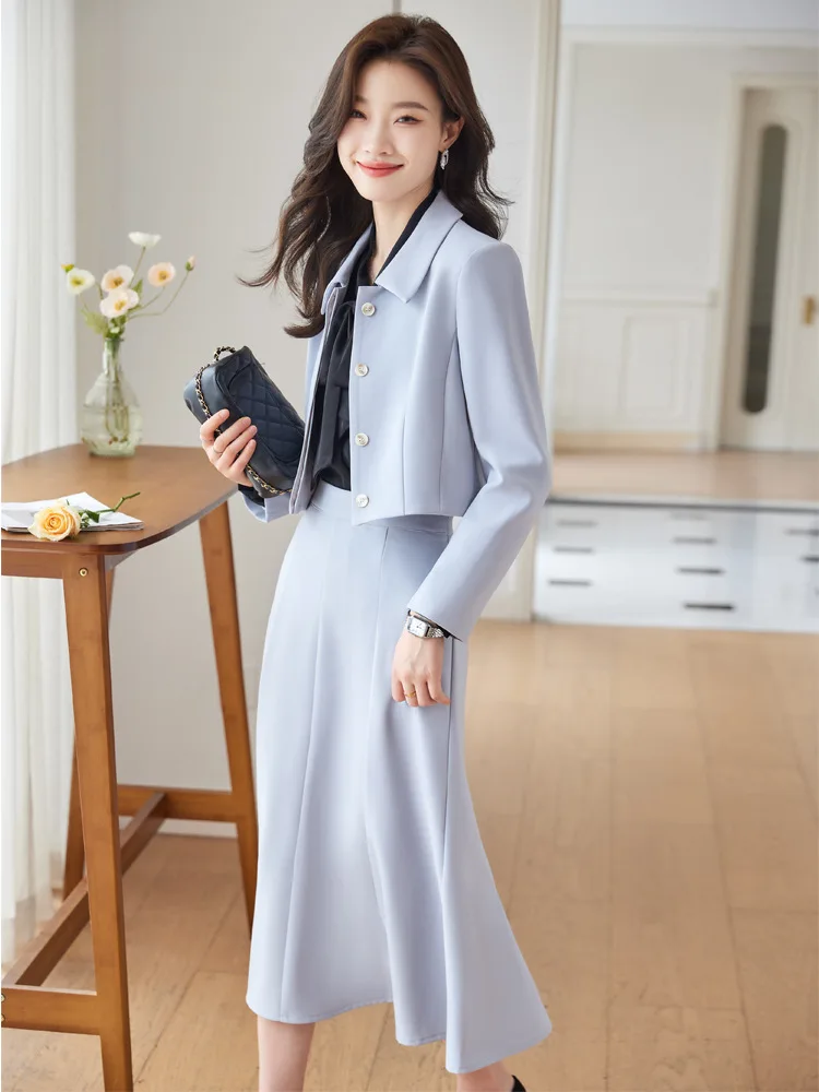 

2023 Autumn New Career Figure Flattering Lady's Suit Socialite Sense Set Matching Temperament Suit Skirt Two-Piece Set