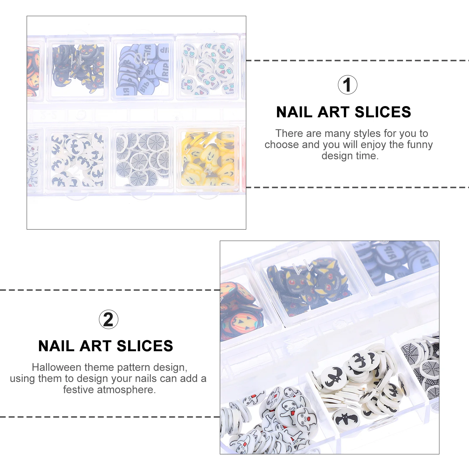 

3pcs Halloween Slices Cute Decorations Creative Diy Craft Supplies Fashionable Art Slices For Festival Party Durable Lightweight