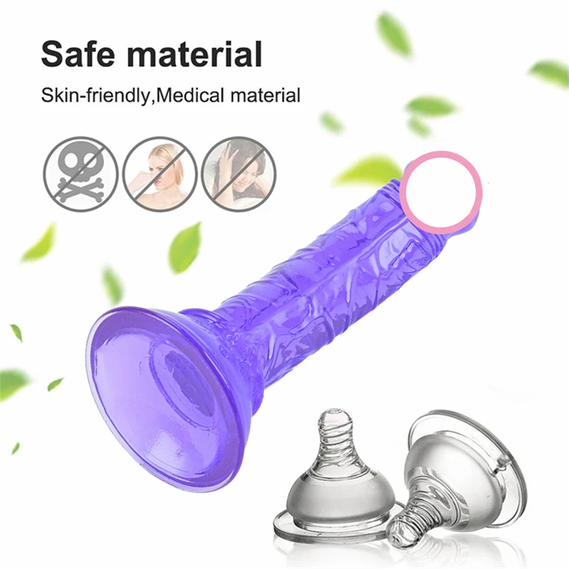 Dildo Suction Cup Realistic Penis Crystal Jelly Dildo Women Anal Plug Butt Plug Sex Toys For Woman Men Erotic Sex Shop C64W