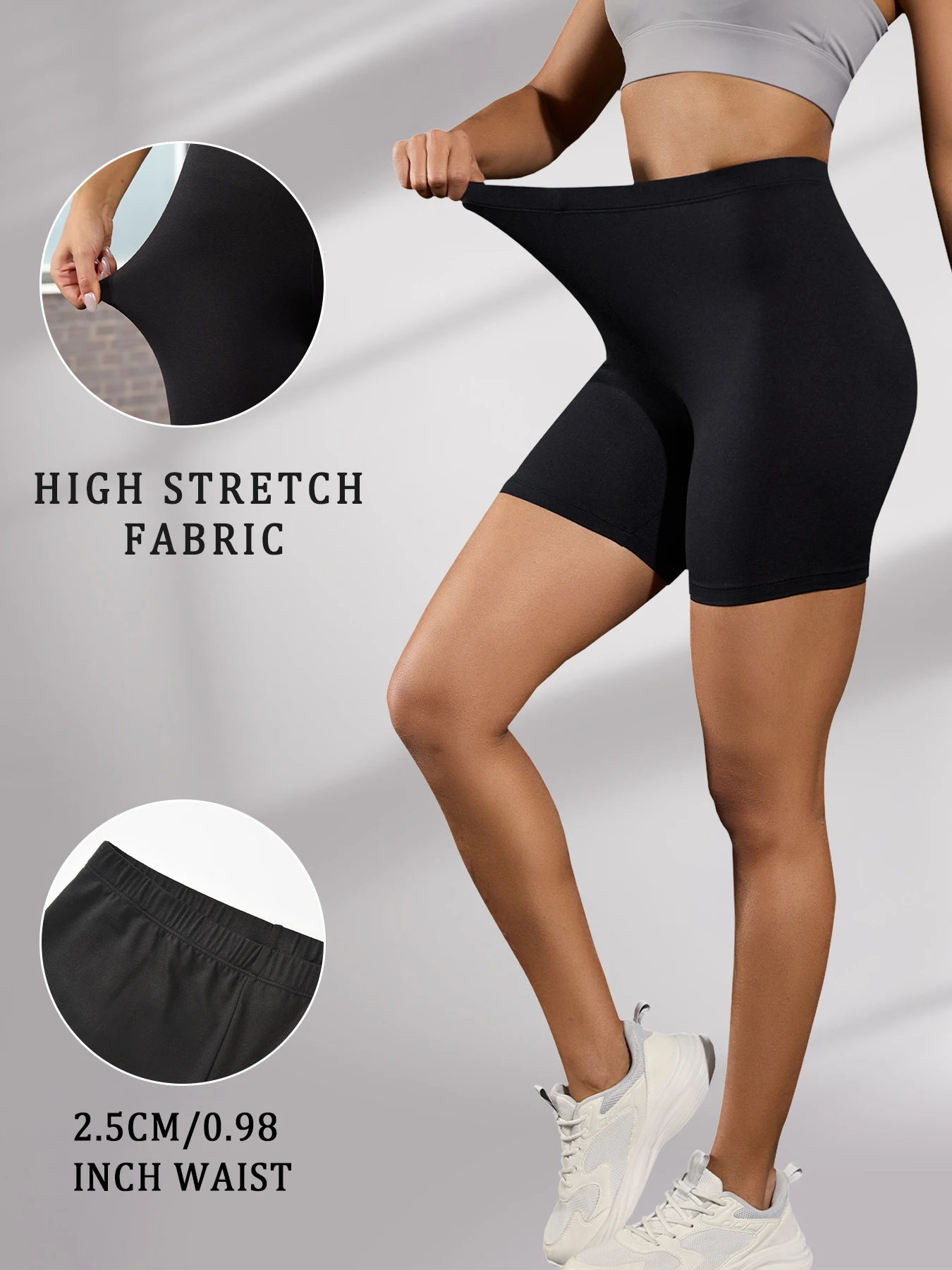 

Women's Super Soft Biker Shorts High Stretchy No See Through Workout Running Yoga Athletic 6"Inseam Push Up Gym Fitness Pants