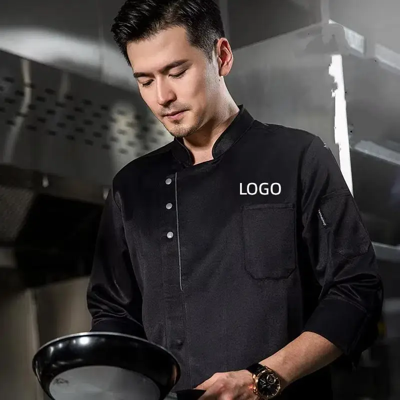 Spring Autumn Long Sleeves Kitchen Chef Uniform Work Uniform Embroidery Name Print Logo Hamburger Pastry Shirt Jacket