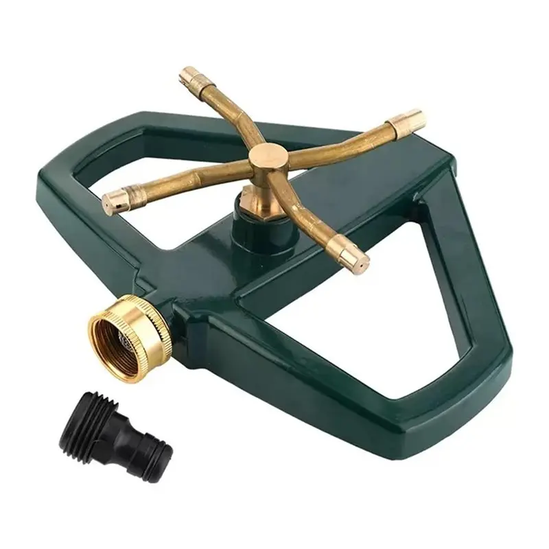 ABUI-Metal Pulsating Sprinklers With Metal Base, 4-Arms Automatic Rotary Sprinkler 360 Degree Pulsating Impact Sprinklers