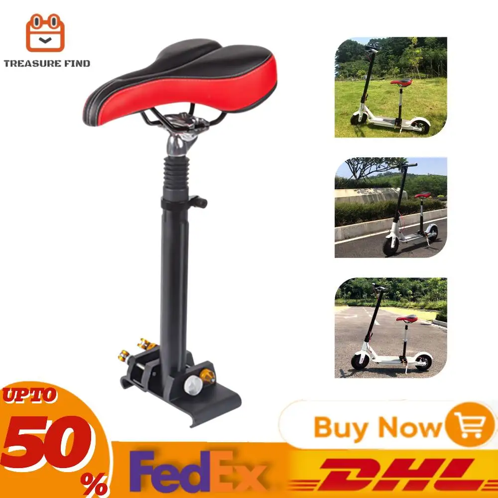 Assento de Scooter Elétrico Ajustável Sela para Xiaomi M365 Pro Ninebot Es1 Couro Liga de Alumínio Vermelho Preto Universal