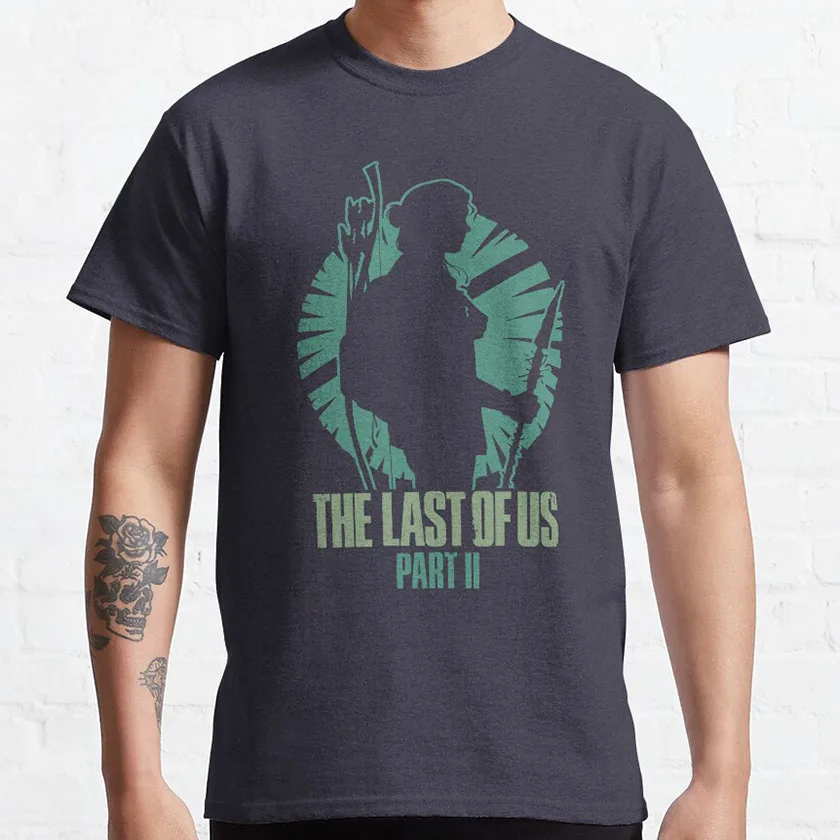 Vintage survival horror video game The Last of Us graphic t shirts for men 100% cotton plus size clothes tops