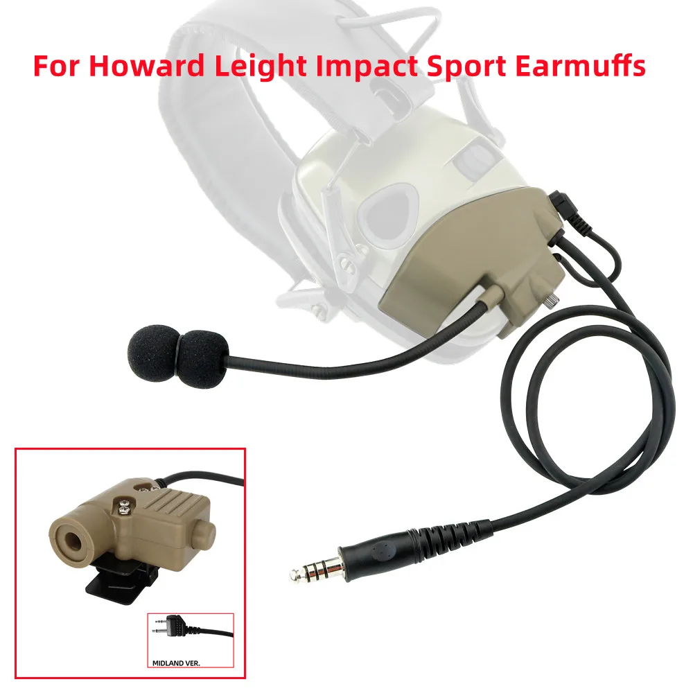 Kit de Microfone Tático Headconjunto Pinos para Tiro Esportivo Baofeng Leight Impact U94 Ptt Walkie Talkie