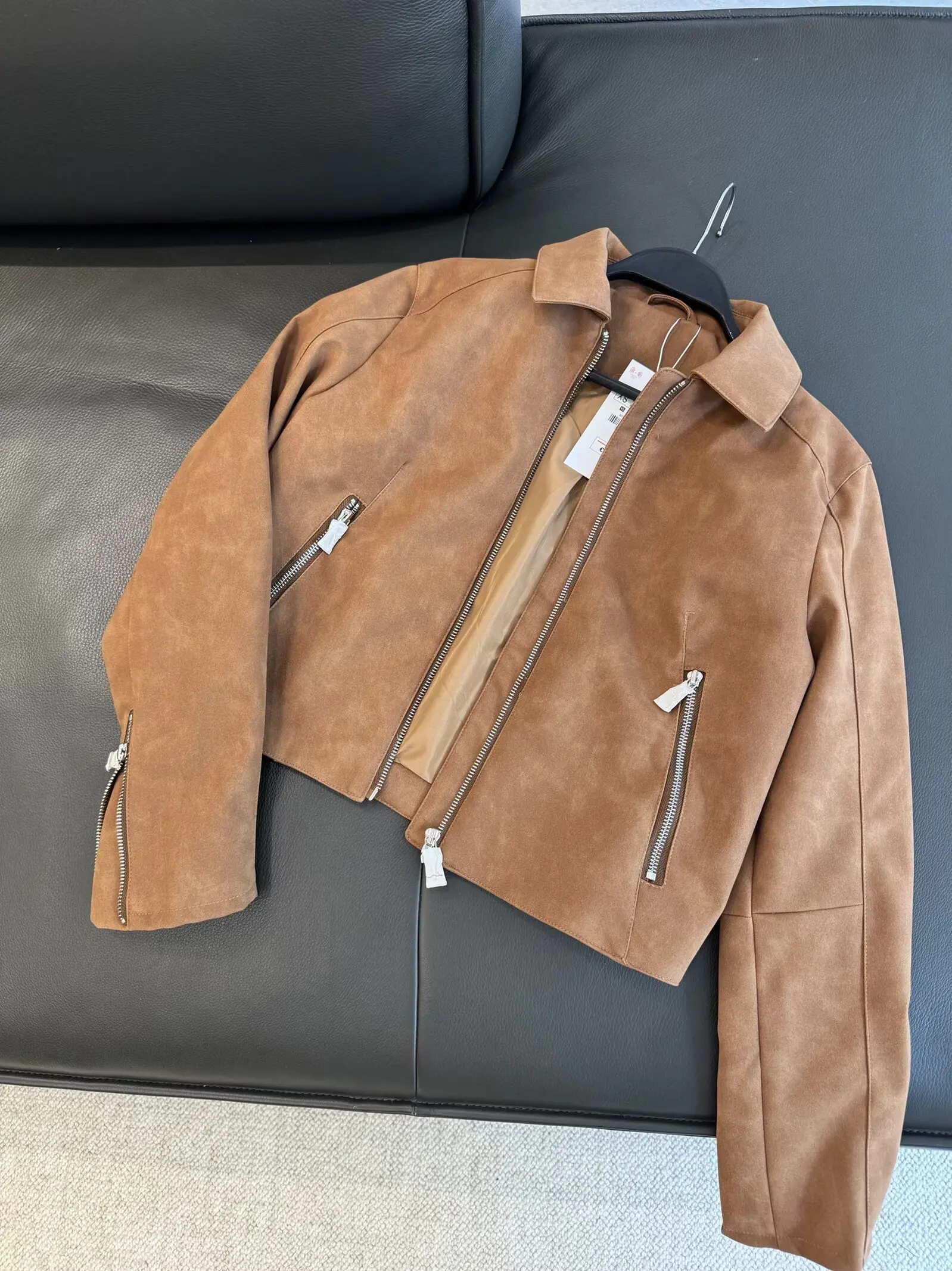 

European and American style 2025 autumn new niche design fashionable versatile leather jacket