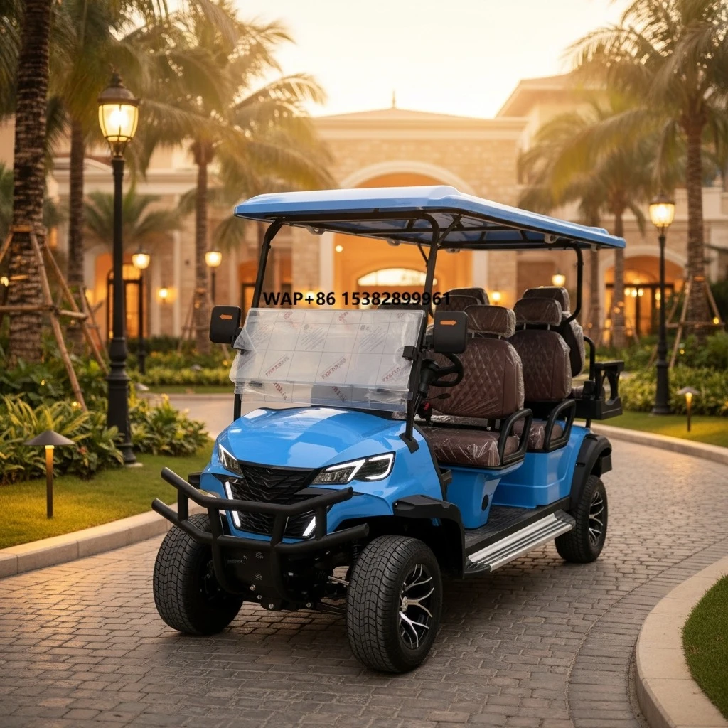 6 Person Electric Luxury Golf Cart Electric Four Wheeler Sightseeing Car Golf Cart Electric Trolley