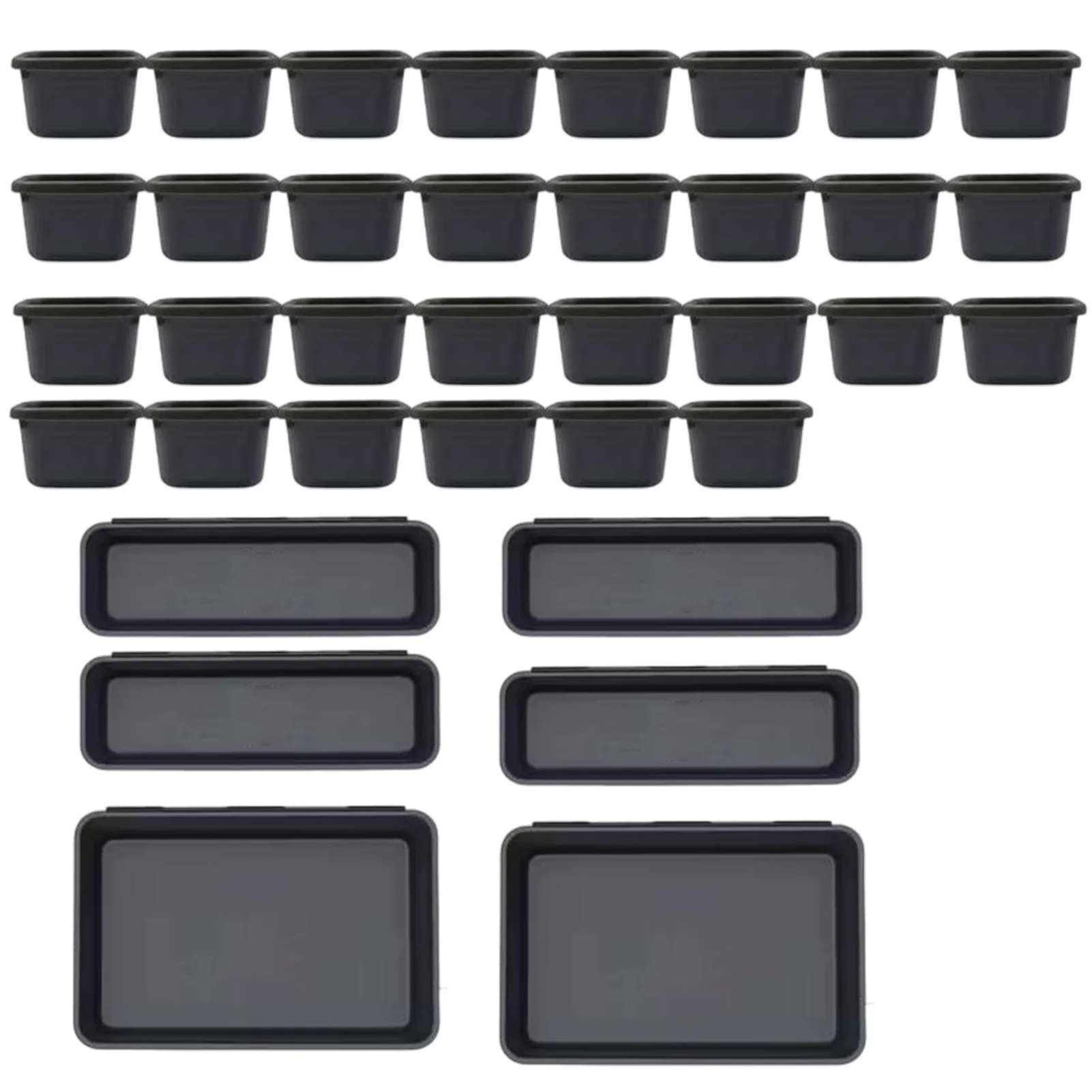 36PCS Organizzatori per cassetti da scrivania Interbloccati Organizzatore per utensili poco profondi Divisori per vassoi Cassetta degli attrezzi Contenitori per contenitori