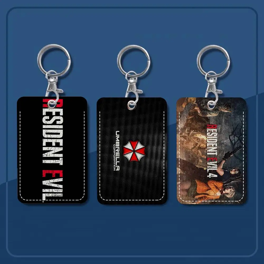 Game R-Resident E-Evil Style PU Access Card Holder with Keychain - Executive Protection for Bank card,Subway, Bus Card case