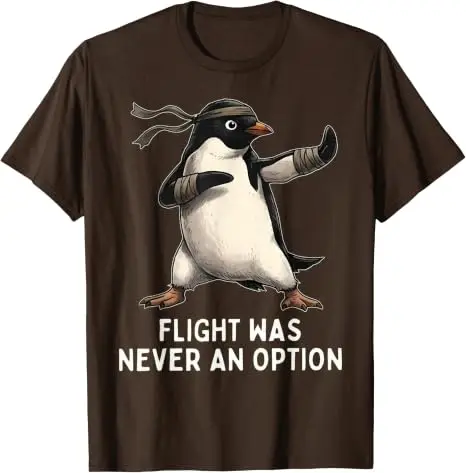 Fliegen war nie eine Option Pinguin Taekwondo Kampfsport T-Shirt Y2k Jiu Jitsu, Kung Fu Grafik-Bekleidung Humor Weiches Baumwoll-T-Shirt – Detail 9