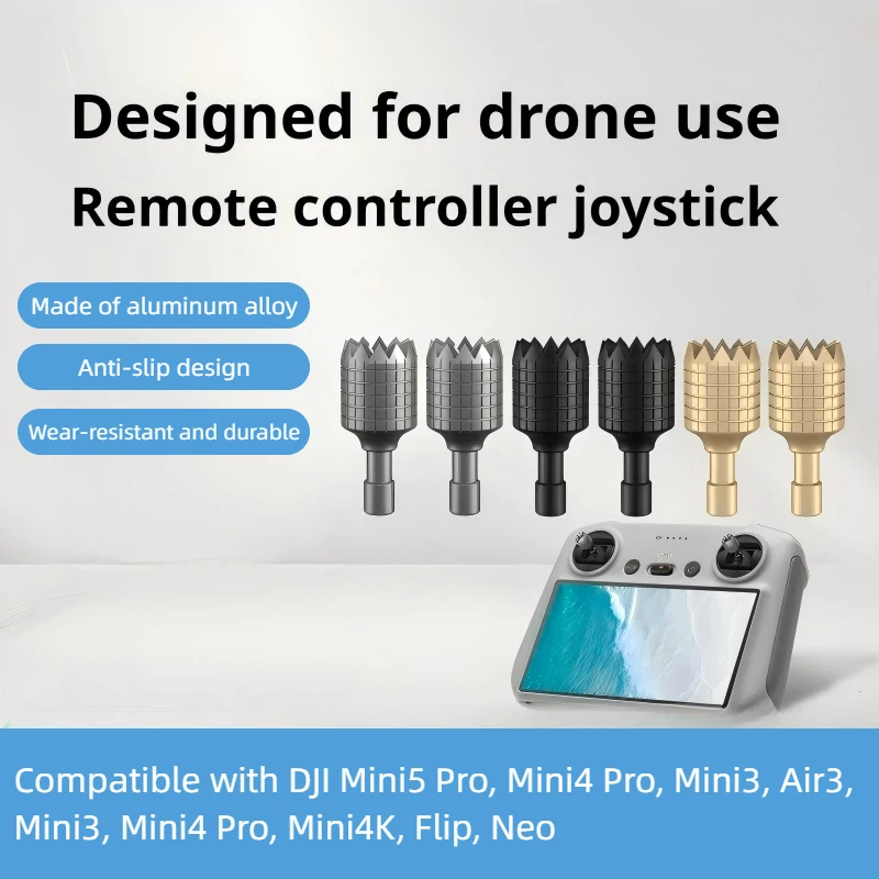 Wear-Resistant Joystick Caps for DJI Mini/Air/Neo, Anti-Slip Aluminum Thumbsticks, Non-Slip Drone Remote Controller Accessories