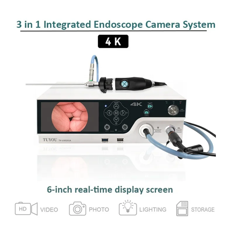 4K HD 3 in 1 USB Video Record Medical Endoscope System for Laparoscope Arthroscopic  with Light Source