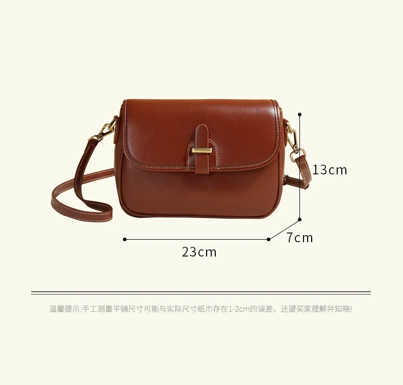 Genuine Leather Women\'s Handbag Crossbody Bag Ladies\' Small Square High-end Sense Shoulder Bag Luxury Solid Underarm Bags