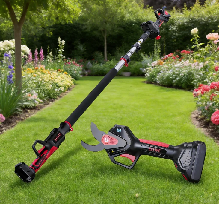 Professional electric lithium battery cordless brushless metal pruning shears industrial garden branch cutting tools