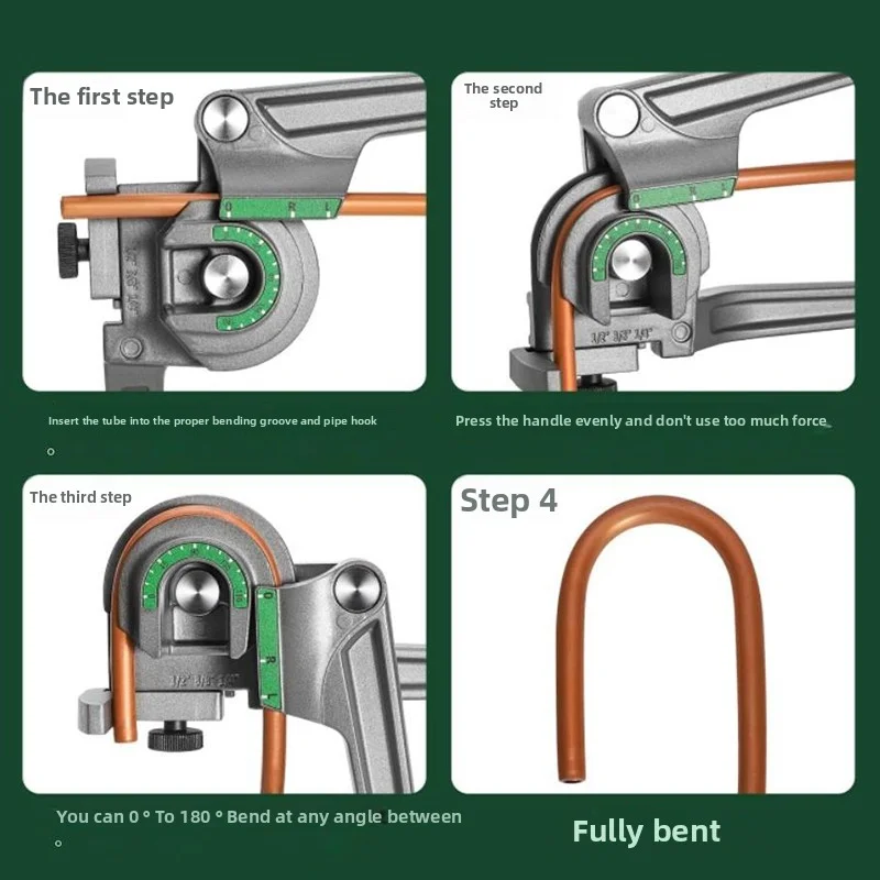 6/8/10mm 3-in-1 Manual Pipe Bender For Copper And Aluminum Tubing; Bending Tool Forrigeration