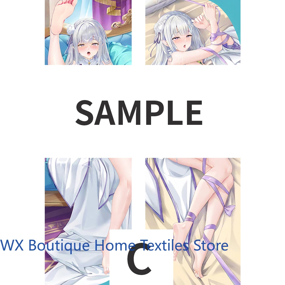 

Re:Zero Emilia Dakimakura 2WAY обнимающая наволочка для тела