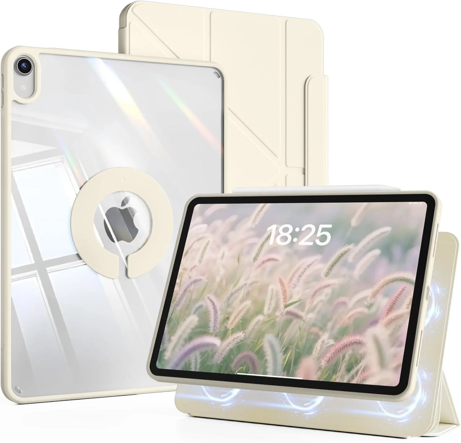 RBP for iPad A16 11/10th Gen Air 11 4/5/6/7/8 Pro 11 12.9 13 Detachable Y-Shaped Folding Case,iPad 10.2 Mini 67 Rotate 360° Cove