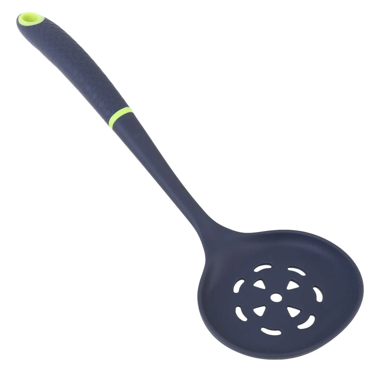 

High Temperature Resistant Silicone Colander Scoop Green Long Handle Oil Filter Slotted Spoon Kitchen Restaurant Hotel Bar Use
